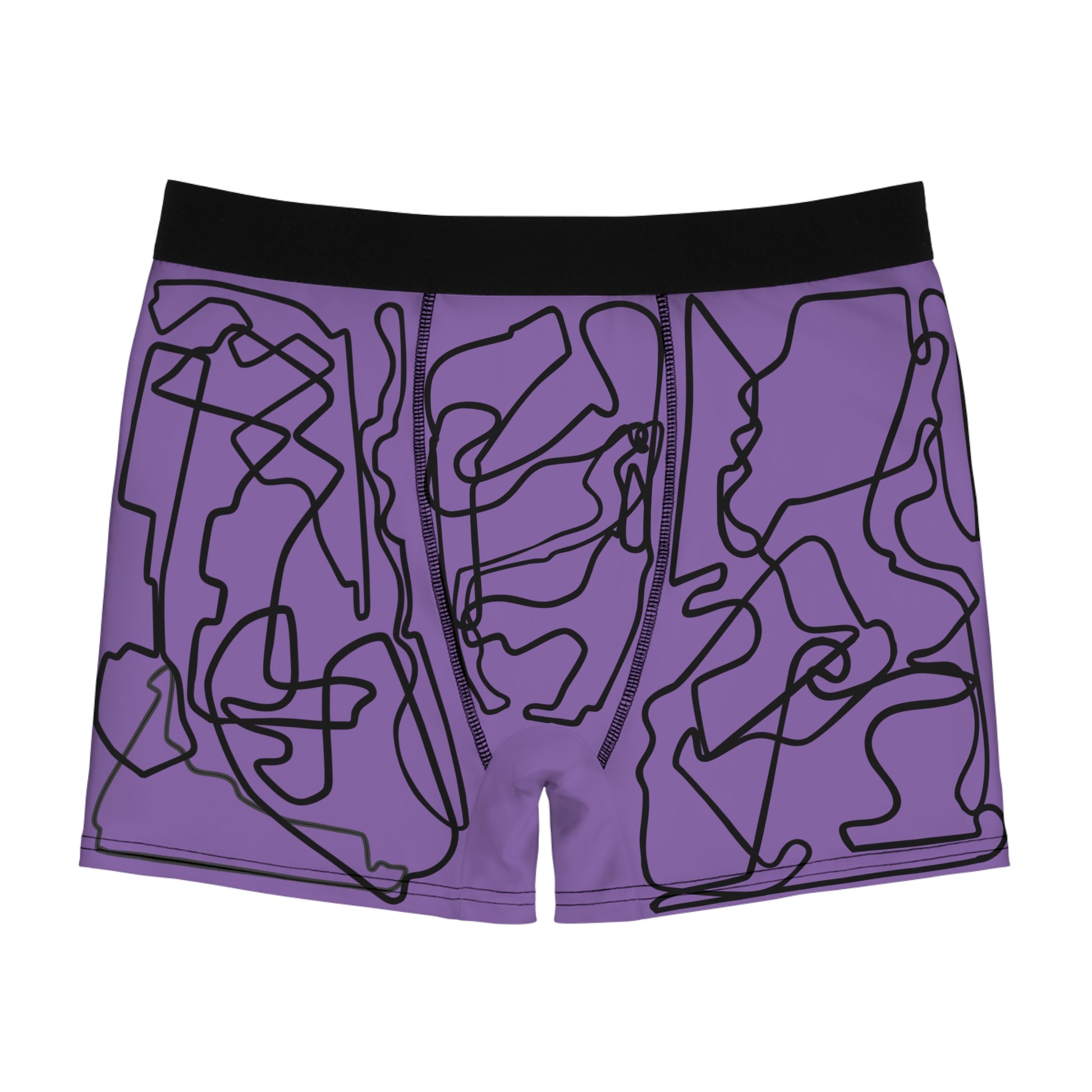 Boxer Briefs - Grand Prix Mosaic Pattern - Purple