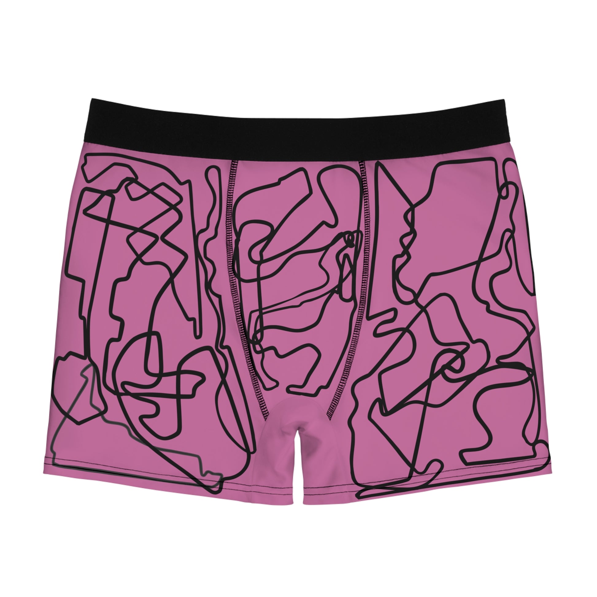 Boxer Briefs - Grand Prix Mosaic Pattern - Pink