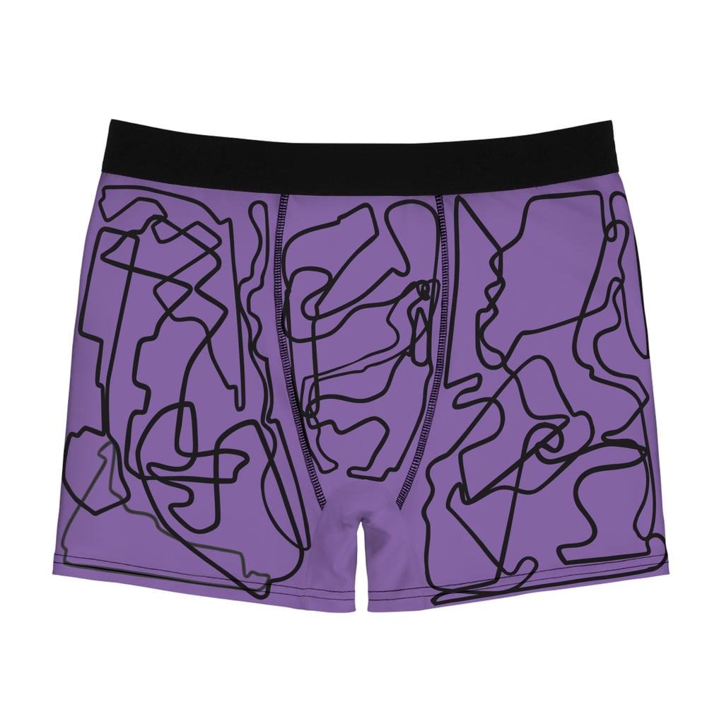 Boxer Briefs - Grand Prix Mosaic Pattern - Purple