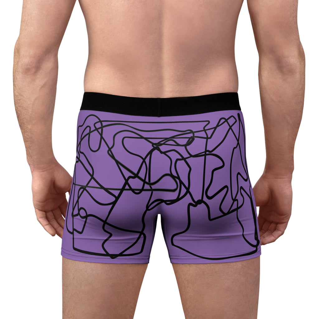 Boxer Briefs - Grand Prix Mosaic Pattern - Purple