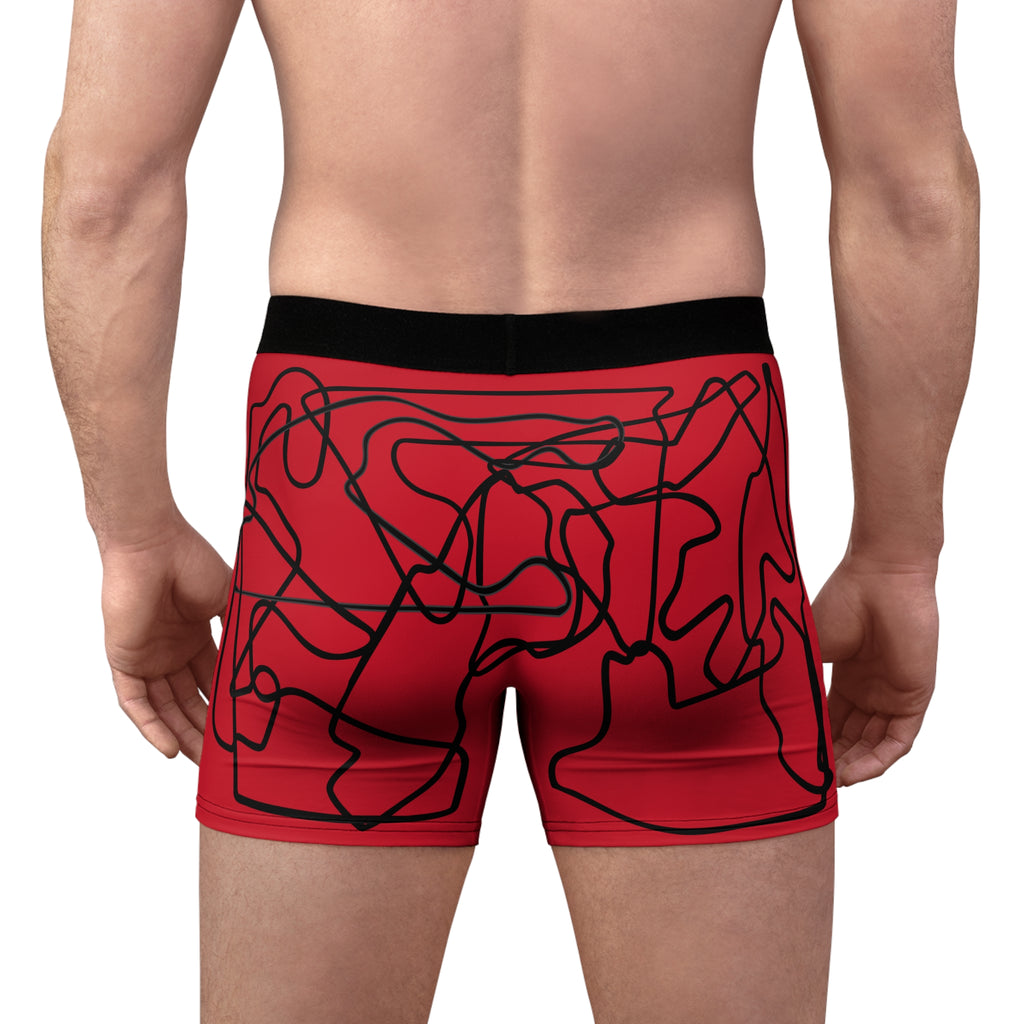 Boxer Briefs - Grand Prix Mosaic Pattern - Red