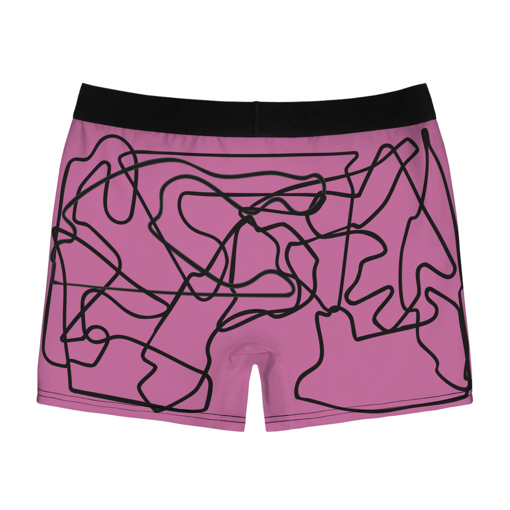 Boxer Briefs - Grand Prix Mosaic Pattern - Pink