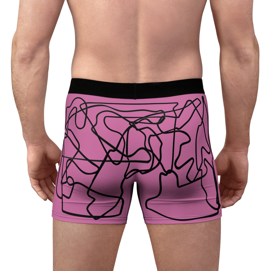 Boxer Briefs - Grand Prix Mosaic Pattern - Pink