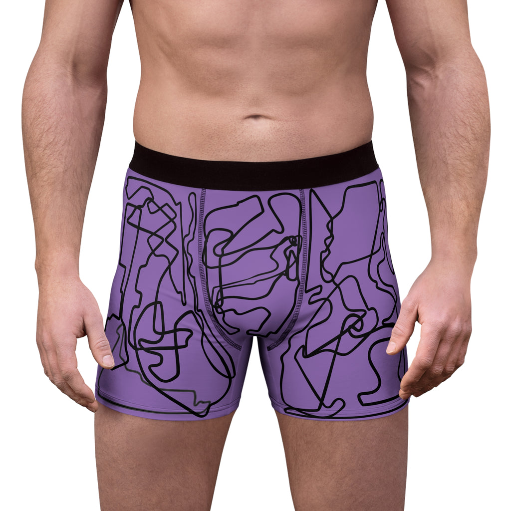 Boxer Briefs - Grand Prix Mosaic Pattern - Purple